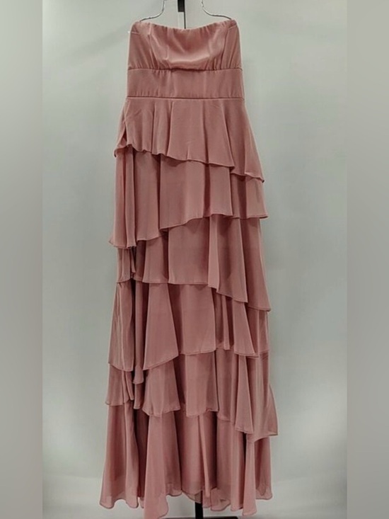 Lulus Gorgeous Essence Blush Strapless Tiered Maxi Dress XL NWT - Picture 4 of 6
